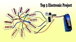 Top 3 Electronic Project Using CD4017 LED Chaser 555 IC amp More Eletronic Components [upl. by Hibbitts]