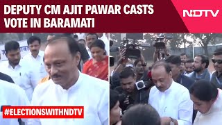 Maharashtra Elections 2024 Deputy CM Ajit Pawar Casts Vote At Polling Booth In Baramati [upl. by Ainuj]