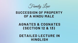 Succession Among Agnates amp Cognates  Hindu Succession Act  Succession of Property of a Hindu Male [upl. by Tybalt559]