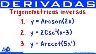 Derivada de las funciones Trigonométricas Inversas [upl. by Kirkpatrick]