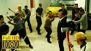 Jason Statham against numerous bandits in the garage in the movie The Transporter 2 2005 [upl. by Skoorb681]