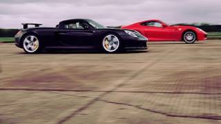 HD Ferrari 599 vs CGT Ferrari 599 GTB F1 Fiorano vs Porsche Carrera GT [upl. by Aernda]