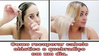 COMO RECUPERAR O CABELO ELÁSTICO E QUEBRADIÇO EM UM DIA [upl. by Neelyar887]