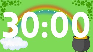 Saint Patricks Day 30 Minute Timer  Classroom Timer  Rainbow Timer  Shamrock Countdown [upl. by Anoel87]