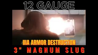 ARMOR TEST 12 gauge 3quot magnum sabot slug vs IIIA armor [upl. by Assirok]