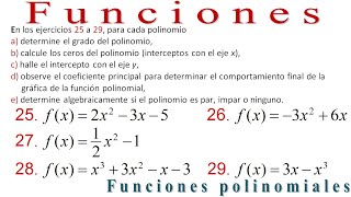 Funciones POLINOMIALES Características básicas de los polinomios 5 ejercicios resueltosCálculo21 [upl. by Notffilc]