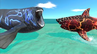 Aquatics Battle  Evolution Megalodon VS The Bloop  Animal Revolt Battle Simulator [upl. by Akinad239]