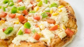 Tawa Pizza Recipe  Start to Finish Veg Cheese Pizza in Pan without Oven  No Oven Pizza [upl. by Petronilla]