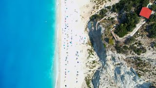 Best Beaches 📍 Egremni amp Gialos Beach Lefkada Greece 🎵 Deep House Drone 4K Footage [upl. by Airetahs190]