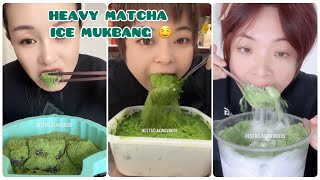 Best matcha green tea powder amp Eating matcha powdered ice amp matcha benefits amp Matcha ice mukbang 43 [upl. by Falito]