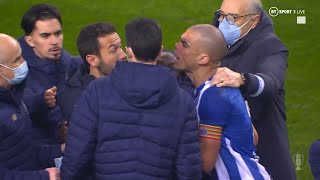 CARNAGE 🤬🤯 Pepe receives one of FOUR red cards at full time of Porto v Sporting [upl. by Idnahc807]