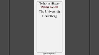 Today in History  October 19 1386 thisdayinhistory history university german germany [upl. by Dloniger]