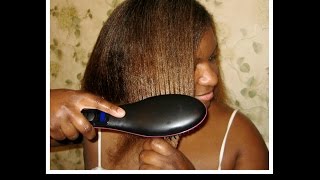 Simply Straight Straightening Brush on Natural Hair [upl. by Haven]