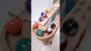 marble Run Race ASMR 122 Wooden Wave Course Colorful Marbles marblerun marblerunrace asmr [upl. by Alyat992]