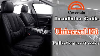 COVERADO  Fullset Car Seat Cover Installation  Waterproof Leather Seat Protection Universal Fit [upl. by Madelin941]