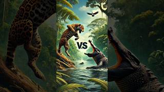 Jaguar vs Crocodile The Ultimate Showdown in the Amazon animals wildlife shorts [upl. by Amoeji226]