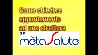 Come richiedere appuntamento con Metasalute [upl. by Aerbua]