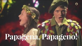 Papagena Papageno  Aksel Rykkvin 15y amp Inga LohneOtterstad 14y  quotStjärnornas stjärnaquot [upl. by Llenwad]