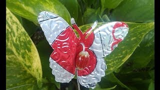 Butterflies on a Stake Made from Soda Cans [upl. by Sirapal]