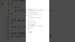 46 Learn C Programming How to pass arguments by call by value  shorts cprogramming [upl. by Ahtiekahs]