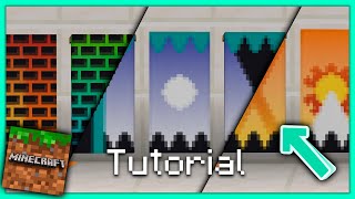 3 Increíbles diseños para estandartes en Minecraft Bedrock [upl. by Artinahs854]