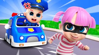 Police Car Chase Thief  Baby Police Song  More Bibiberry Nursery Rhymes amp Kids Songs [upl. by Jania642]