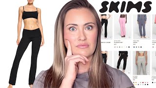 WORTH THE HYPE SKIMS COTTON JERSEY FOLDOVER PANT LEGGING TRY ON REVIEW HAUL [upl. by Noval]