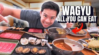 WAGYU amp Abalone Seafood ALL YOU CAN EAT Hotpot Buffet In LA [upl. by Lorusso]