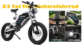 X5 Fat Tire Elektrofahrrad  RZOGUWEX Elektrofahrrad [upl. by Adon]