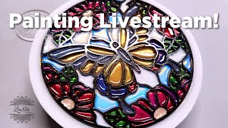 Livestream  Pick the Colors Iridescent Butterfly Canvas  Easy Stained Glass Painting [upl. by Allred]