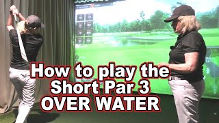 We practise and play golf at an indoor facility includes tactics to help when hitting it over water [upl. by Syverson]