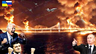 THE CRIMEA BRIDGE IS LOST FOREVER US Drone Swarm Burns 500 Tons of Russian Ammunition [upl. by Erny]