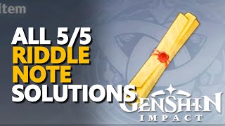 Riddle Note Genshin Impact All 55 [upl. by Nnairol964]