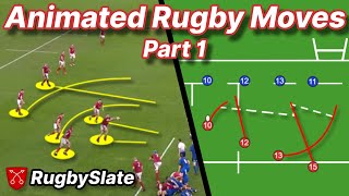 The BEST Rugby Moves Compilation  Animated Playbook  Part 1  RugbySlate [upl. by Hakeem]