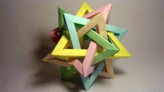 Origami Five Intersecting Tetrahedra complete assembly [upl. by Nara]