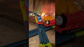 Train Crash Thomas and James Halloween Adventure thomasandfriends thomas train [upl. by Strickler]