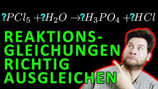 Reaktionsgleichungen ausgleichen und aufstellen  mit Beispielen  einfach erklärt [upl. by Lecrad]