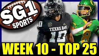 Week 10 Top 25 Rankings from SG1 Sports 2024 College Football Season [upl. by Ahsienad]