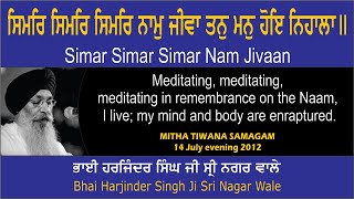 Simar Simar Simar Nam Jivaan By Bhai Harjinder Singh Ji Sri Nagar Wale [upl. by Cochard]