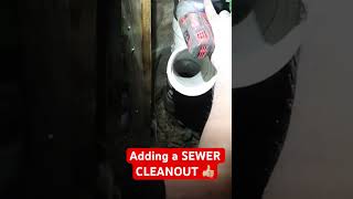 Adding a sewer cleanout and cleaning the Main Line plumbing sewer cleanout [upl. by Ailec]