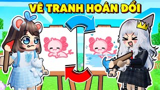 Mèo Simmy Và Sammy VẼ TRANH HOÁN ĐỔI Trong Roblox [upl. by Levitt]