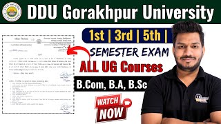 DDU Gorakhpur University semester exam date amp time table आ गया है  1st 2nd 3rd Sem time table [upl. by Lessirg498]