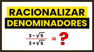 RACIONALIZACIÓN de DENOMINADORES 1 Bachillerato [upl. by Hnahym]