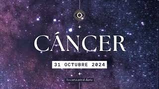 Horóscopo Diario  Cáncer  31 de Octubre 2024 [upl. by Milman315]