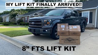 MY LIFT KIT FINALLY ARRIVED 8quot FTS LIFT KIT REVEAL  FORD F150 [upl. by Neelrad353]