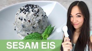 REZEPT Schwarzes Sesam Eis  Eiscreme selber machen [upl. by Eiramanad695]