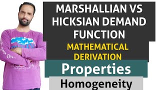 Marshallian vs Hicksian demand function Derivation  Properties [upl. by Zorah]