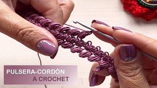 PULSERACORDÓN A CROCHET  TUTORIAL [upl. by Ateuqirne403]