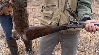 Black powder flint lock shotgun rabbit hunt [upl. by Israel]