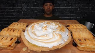 ASMR LEMON MERINGUE PIE amp BLUEBERRY STRUDEL MUKBANG [upl. by Shelly]